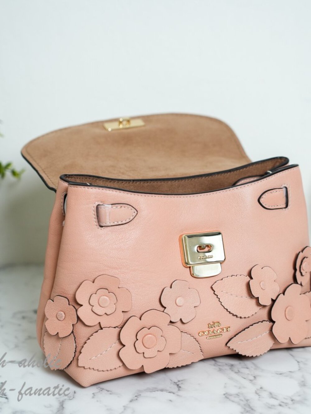 COACH CDY44 Emory Top Handle Bag with Floral Appliqué in Light Pink NWT - Picture 11 of 16
